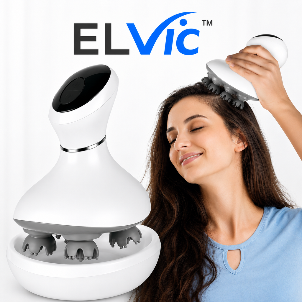 ELVic™ Rechargeable Waterproof Electric Scalp Massager – Deep Head & Body Massage