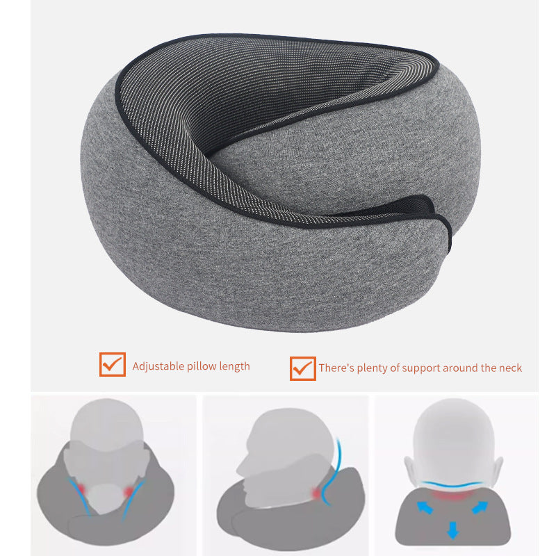 Memory Foam U-Shaped Travel Neck Pillow – Comfortable Support for Flights, Cars & Home