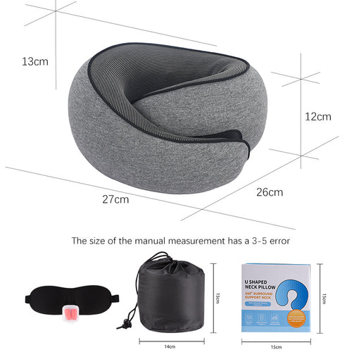 Memory Foam U-Shaped Travel Neck Pillow – Comfortable Support for Flights, Cars & Home