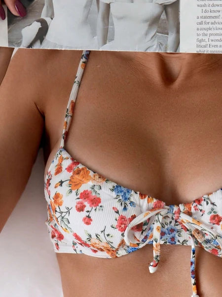 ELVic™ Sheer Mesh Floral Bikini Set – Lightweight Beach Swimwear for Women