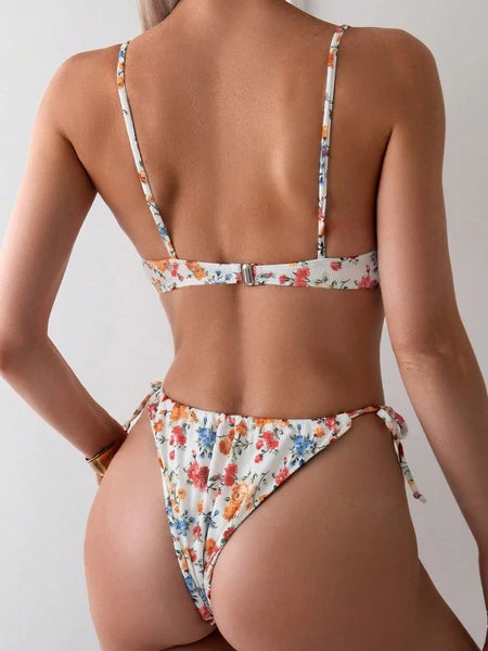 ELVic™ Sheer Mesh Floral Bikini Set – Lightweight Beach Swimwear for Women