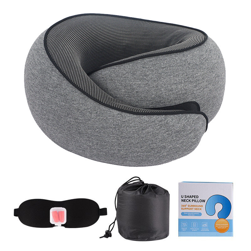 Memory Foam U-Shaped Travel Neck Pillow – Comfortable Support for Flights, Cars & Home