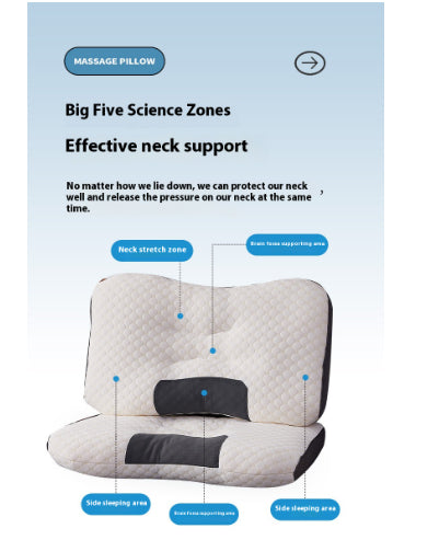 ELVIC™ Ergonomic Neck Massage Pillow – Washable Memory Foam Cervical Support