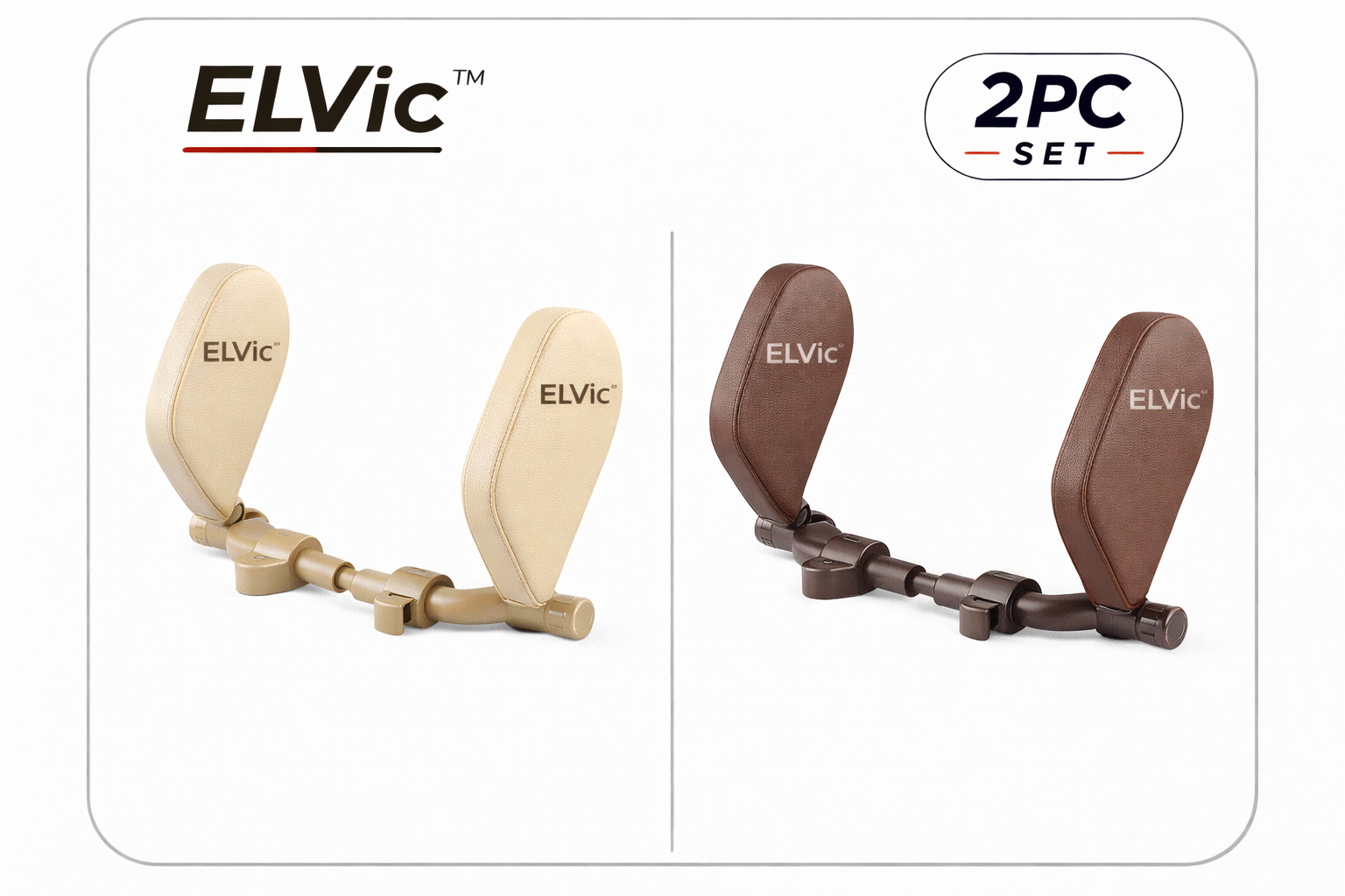 ELVic™ Adjustable Car Neck Support Pillow – Headrest for Driving & Travel Comfort
