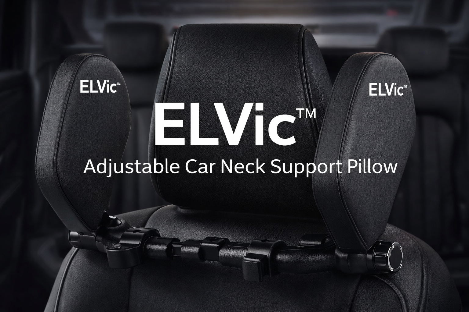 ELVic™ Adjustable Car Neck Support Pillow – Headrest for Driving & Travel Comfort
