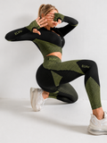 ELVic™ SculptFit Seamless 3-Piece Gym Set – High Waist Leggings, Sports Bra & Crop Top (Women Activewear)
