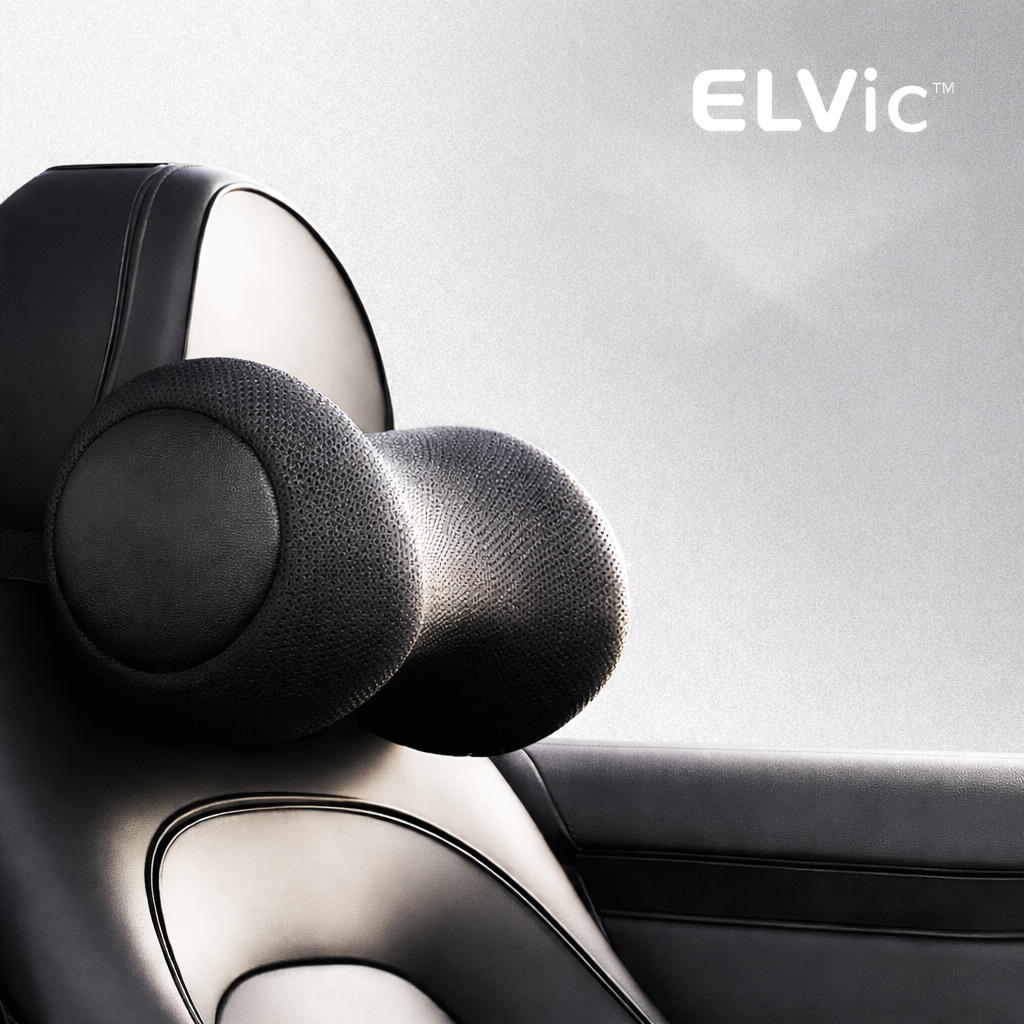 ELVic™ Ergonomic Memory Foam Car Neck Pillow – Cervical Support for Driving & Travel