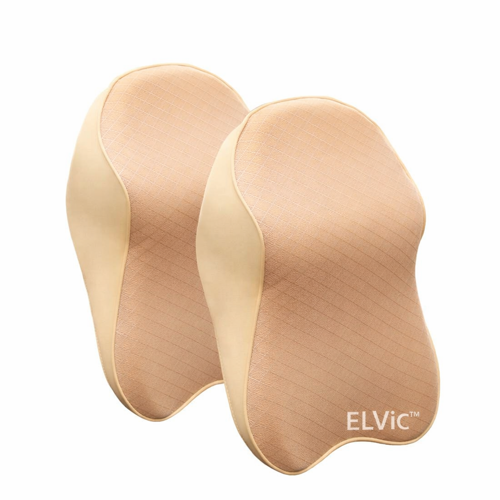 ELVic™ DriveComfort Memory Foam Car Neck Pillow – Ergonomic Headrest Support for Pain-Free Driving