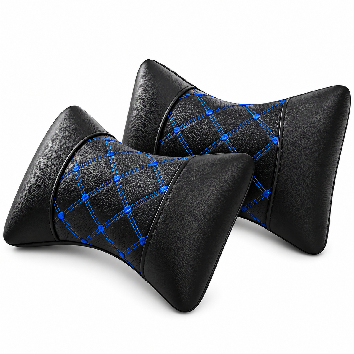 ELVic™ Luxury Quilted Leather Car Neck Support Pillow