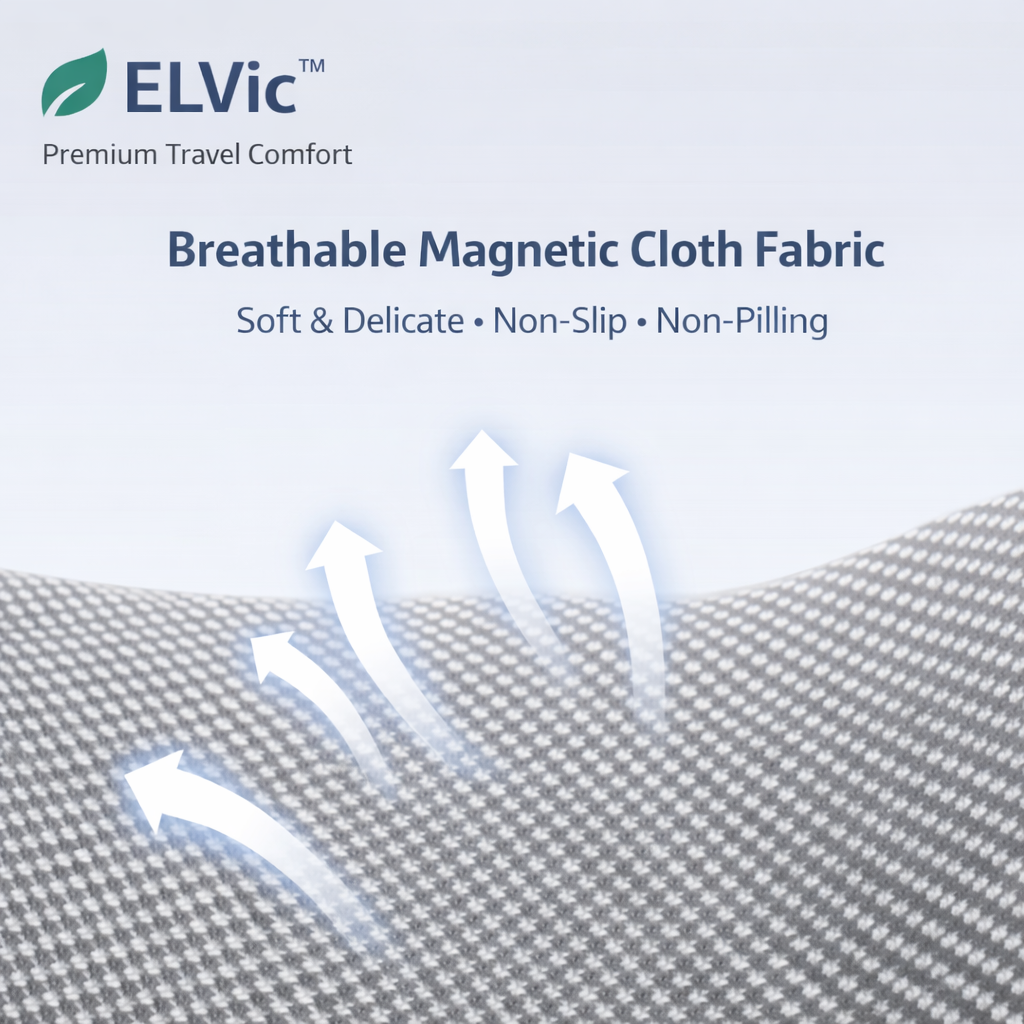 ELVic™ Memory Foam Travel Neck Pillow – Portable U-Shape Support Pillow for Airplane, Car & Office Comfort