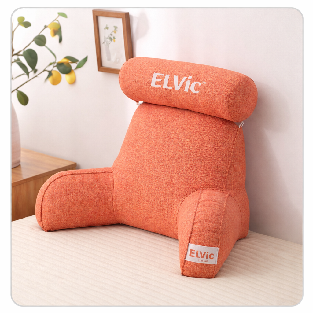 ELVic™ Large Backrest Pillow With Arm Support – Bed & Sofa Comfort
