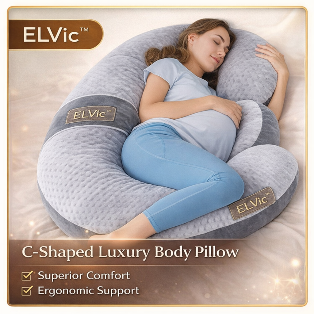 ELVic™ Full Body Support Pillow – Ergonomic Sleep Cushion for Back, Hip & Side Sleeper Comfort
