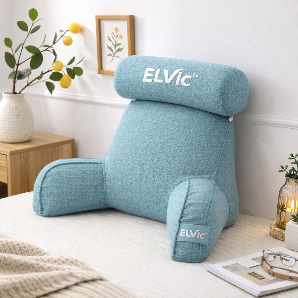 ELVic™ Large Backrest Pillow With Arm Support – Bed & Sofa Comfort