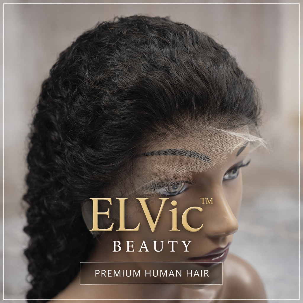 ELVic™ Brazilian Human Hair Bob Wig – Natural Black Glueless Lace Wig (Beginner Friendly)