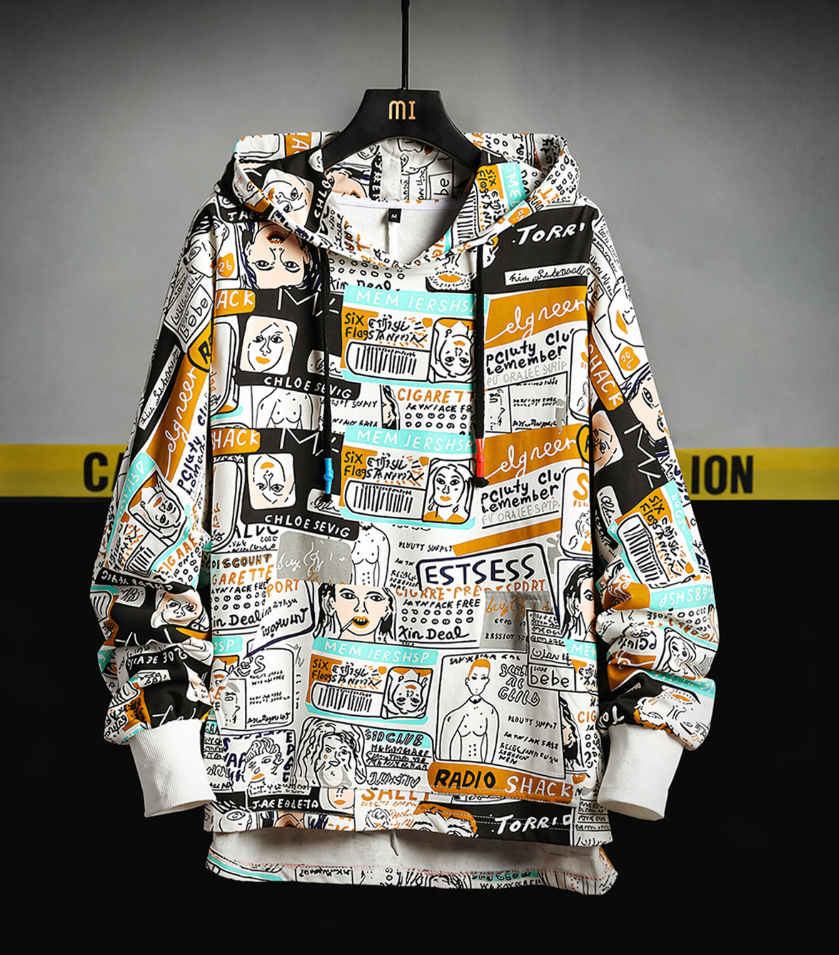 ELVic™ Oversized Printed Hoodie – Streetwear Cotton Blend Pullover (Men)
