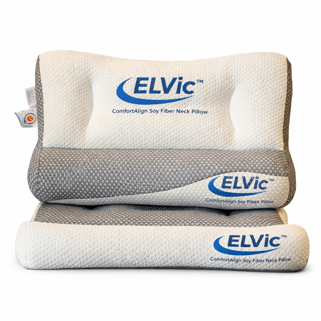 ELVic™ ComfortAlign Soy Fiber Neck Support Pillow – Ergonomic Cervical Support for Better Sleep