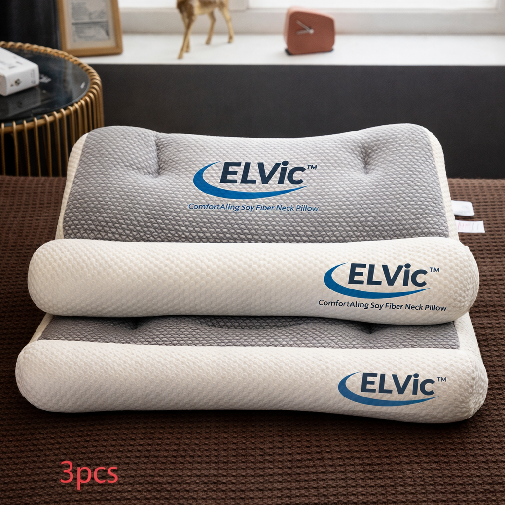 ELVic™ ComfortAlign Soy Fiber Neck Support Pillow – Ergonomic Cervical Support for Better Sleep