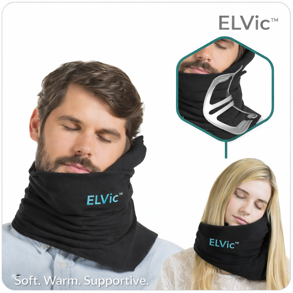 ELVic™ Travel U-Shaped Neck Pillow – Soft, Warm & Supportive