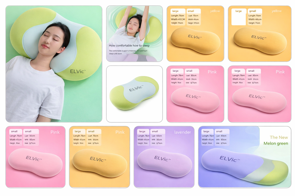 ELVic™ Cat Belly Memory Foam Neck Pillow – Cute Ergonomic Support for Deep Sleep