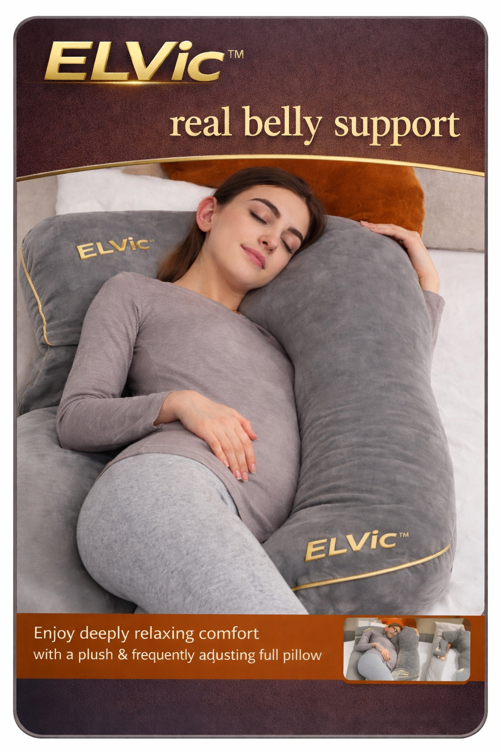 ELVic™ Full Body Support Pillow – Adjustable Maternity & Lumbar Comfort Cushion