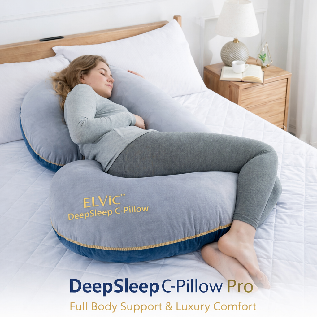 ELVic™ DeepSleep C-Shape Full Body Pillow – Total Body Support & Luxury Comfort
