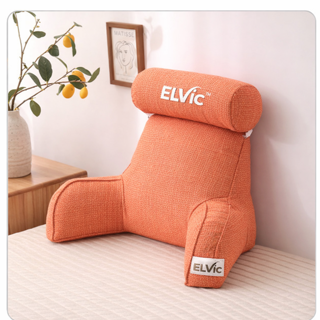ELVic™ Large Backrest Pillow With Arm Support – Bed & Sofa Comfort
