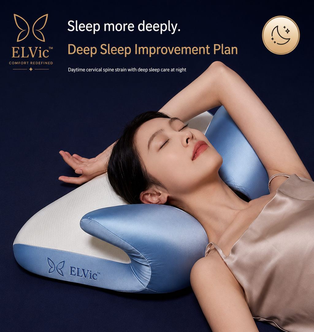 ELVic™ ButterflyCloud Pro – Ergonomic Cervical Memory Foam Pillow for Neck & Spine Support