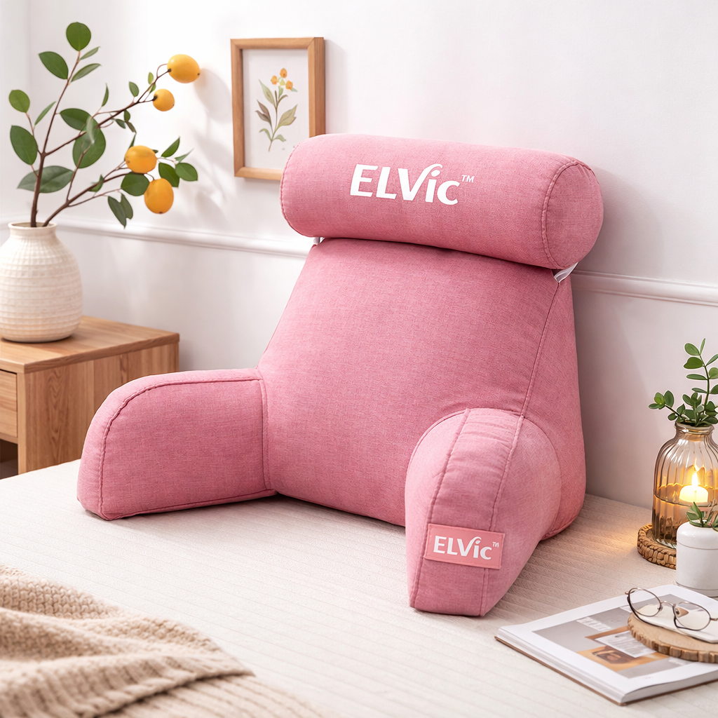 ELVic™ Large Backrest Pillow With Arm Support – Bed & Sofa Comfort