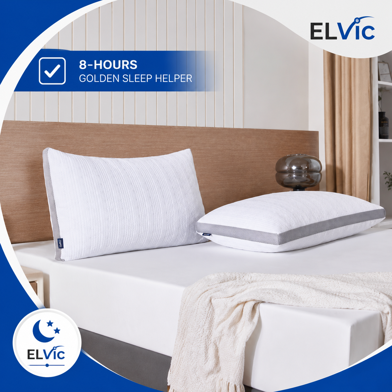 ELVic™ ArcticCool™ Memory Foam Cooling Bed Pillow