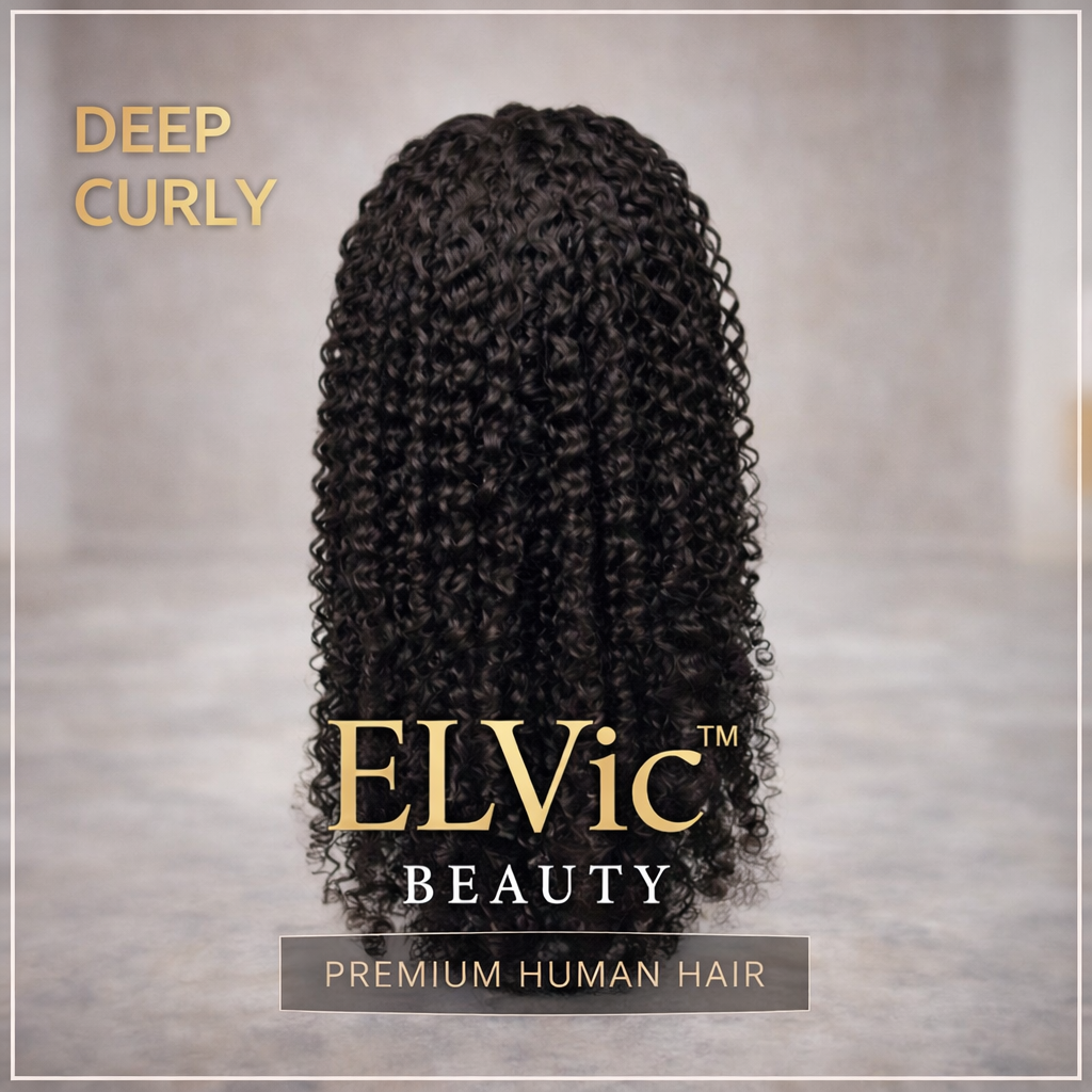 ELVic™ Brazilian Human Hair Bob Wig – Natural Black Glueless Lace Wig (Beginner Friendly)