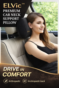 ELVic™ Premium Car Neck Support Pillow – Ergonomic Headrest Cushion for Comfortable Driving