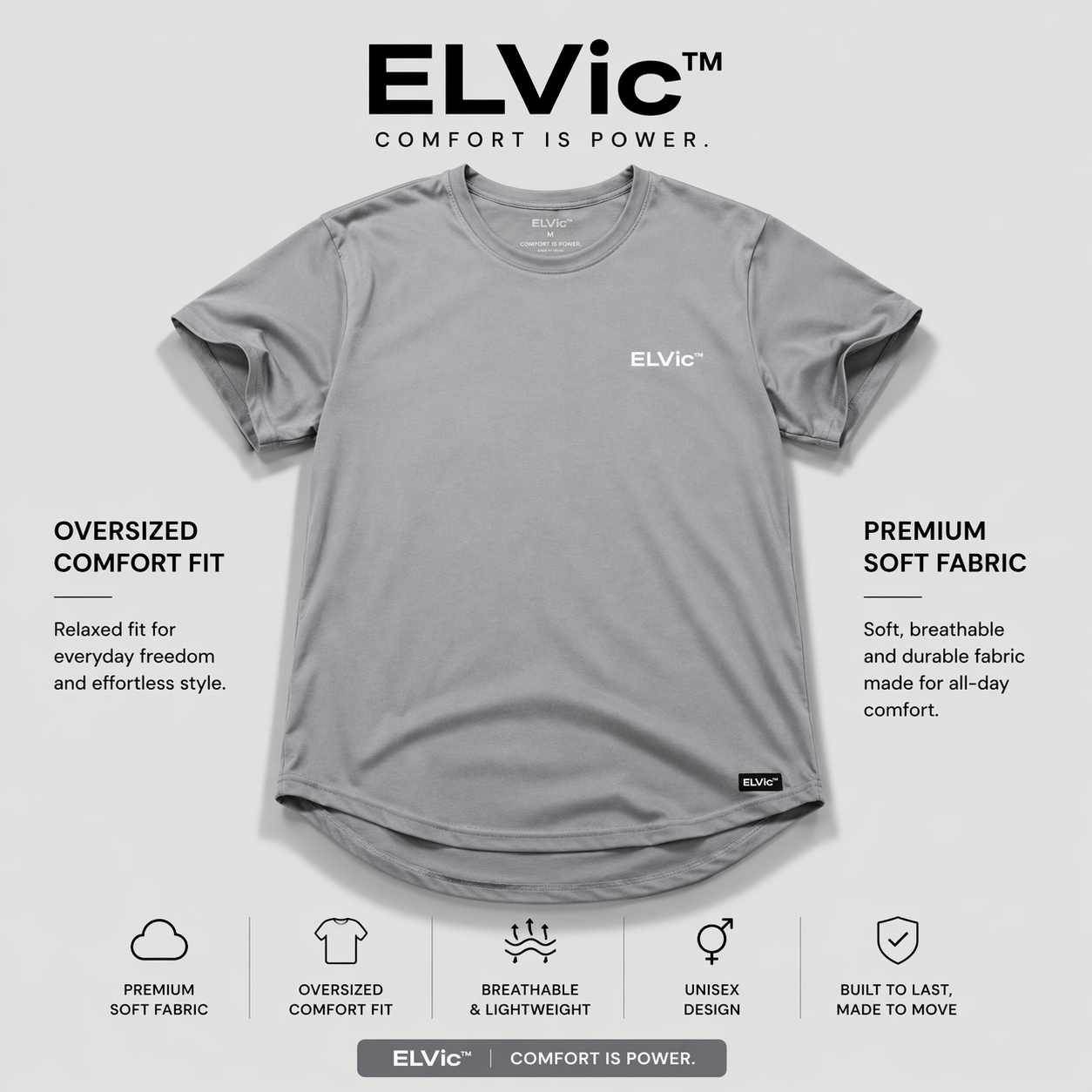 ELVic™ Oversized Premium T-Shirt – Comfort Streetwear Essential