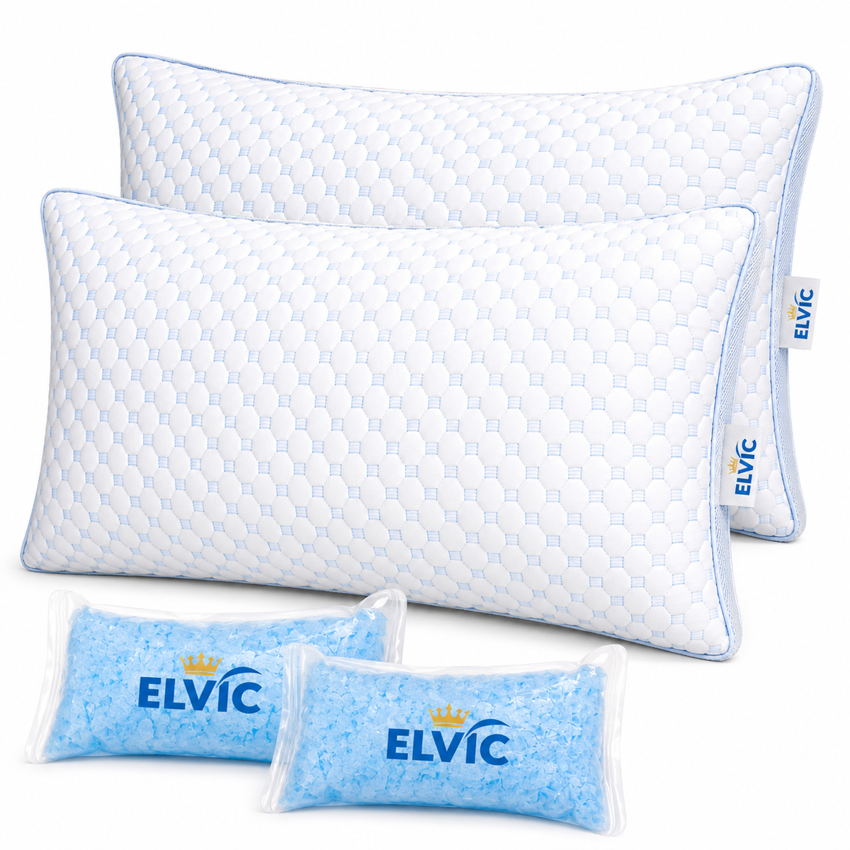 ELVic™ ArcticCloud Adjustable Cooling Memory Foam Pillow