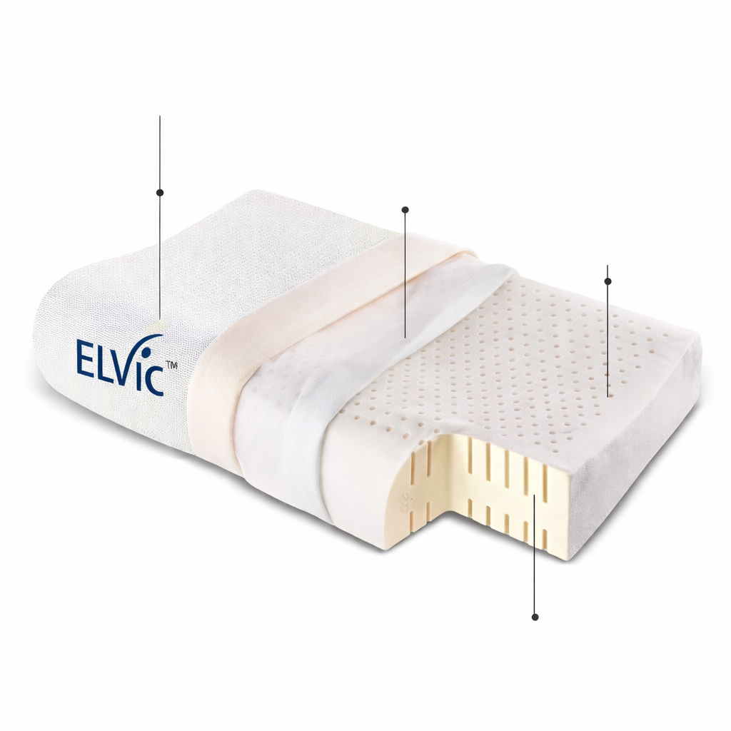 ELVic™ Natural Latex Ergonomic Neck Support Pillow for Better Sleep