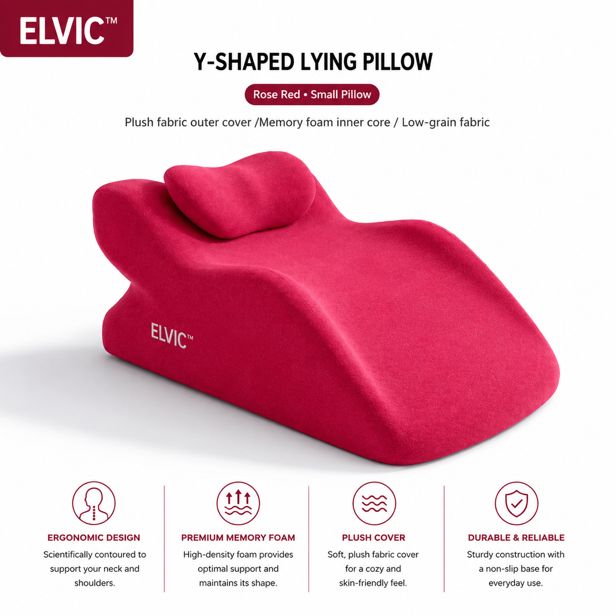 ELVic™ ElevatePro Memory Foam Support Pillow – Ergonomic Reading & Relaxation Cushion
