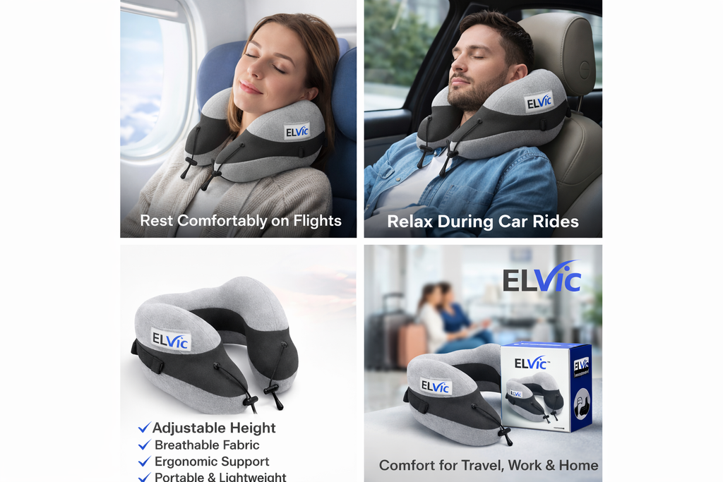 ELVic™ Travel Neck Support Pillow for Comfortable Rest
