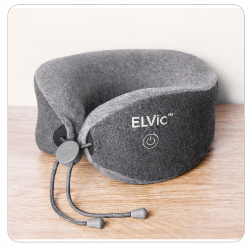 ELVic™ Neck Massage Pillow – Portable Neck Relief for Sleep, Office & Travel