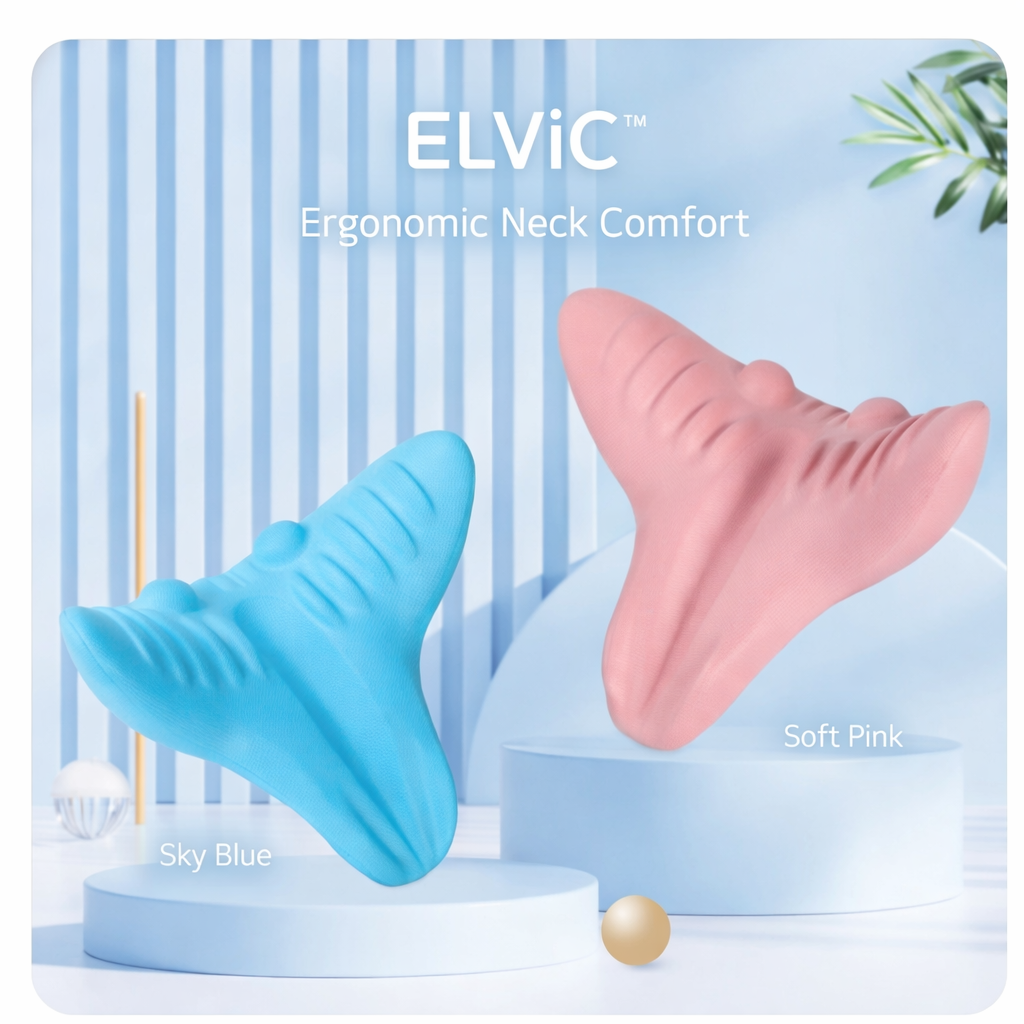 ELViC™ Neck Relaxation Massage Pillow – Gravity Stretch Comfort for Home Use