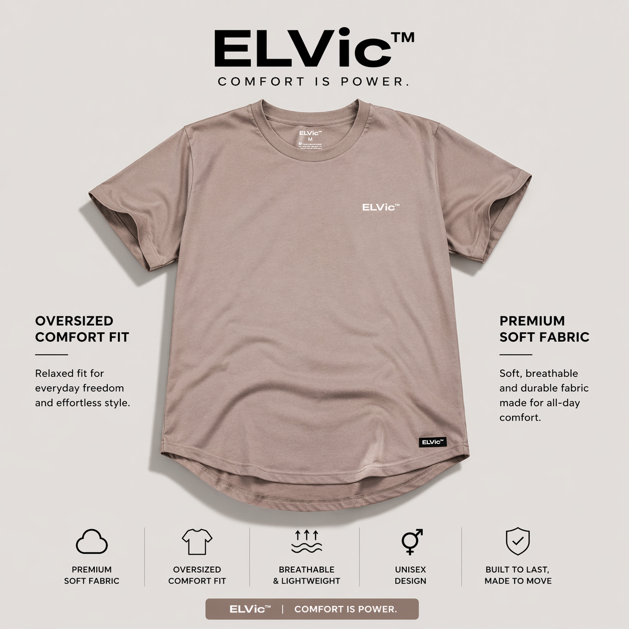ELVic™ Oversized Premium T-Shirt – Comfort Streetwear Essential
