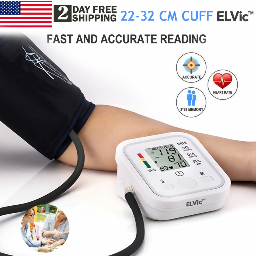 ELVic™ Automatic Upper-Arm Blood Pressure Monitor with Voice Guidance