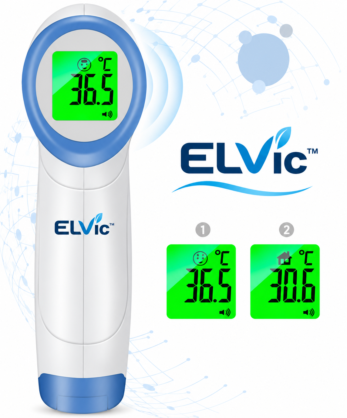 ELVic™ Medical Infrared Thermometer – Non-Contact Digital Forehead Thermometer