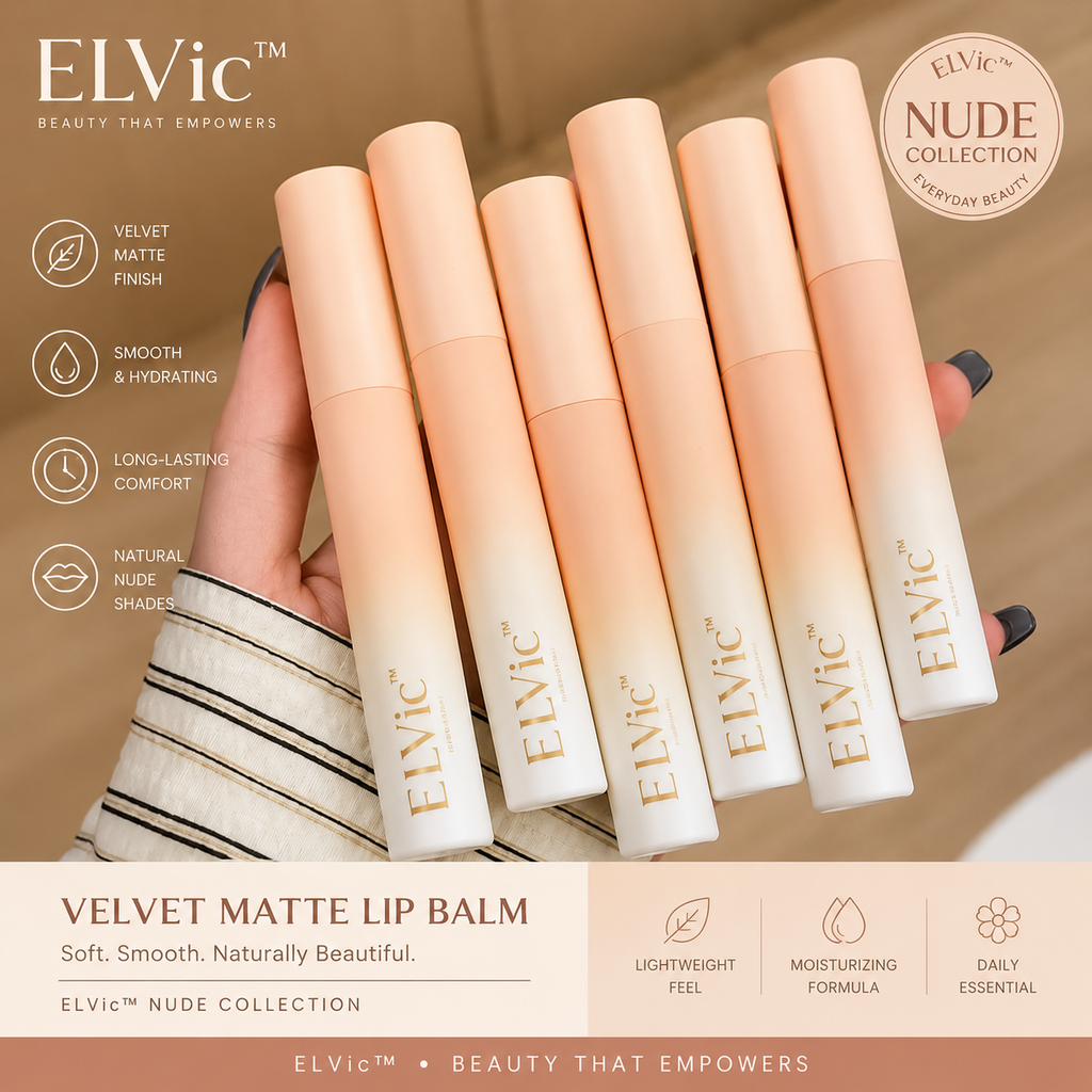 ELVic™ Velvet Matte Lip Balm | Nude Collection Long-Lasting Comfort