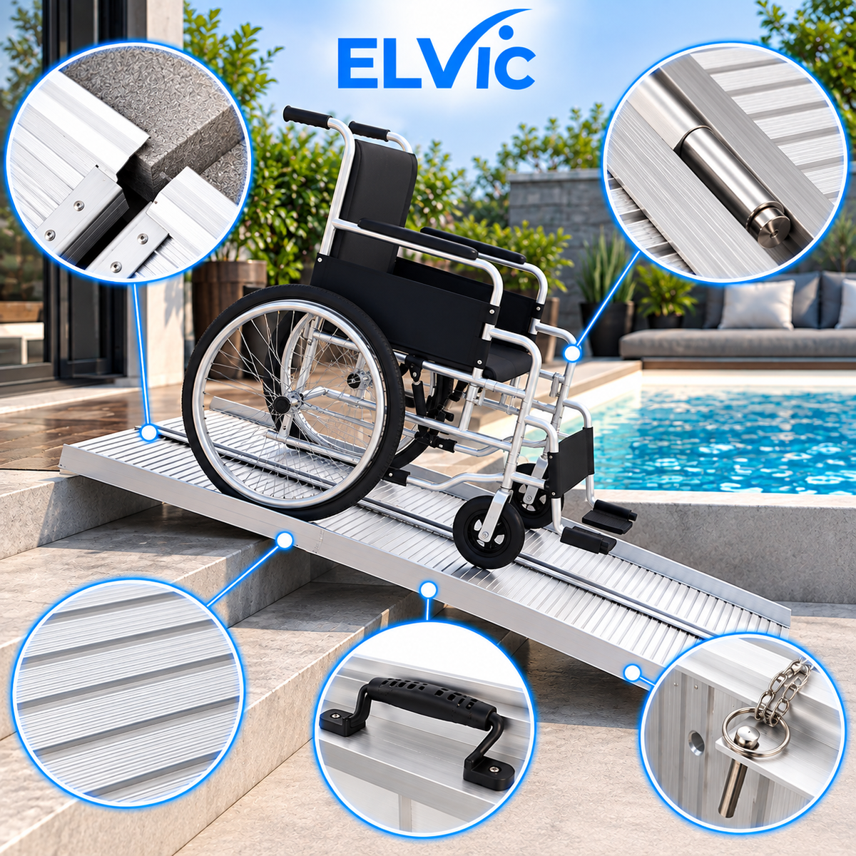 ELVic™ Portable Wheelchair Ramp – Foldable Mobility Access Ramp