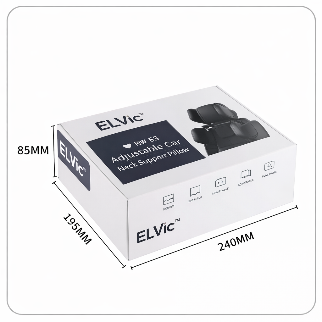 ELVic™ Adjustable Car Neck Support Pillow – Headrest for Driving & Travel Comfort