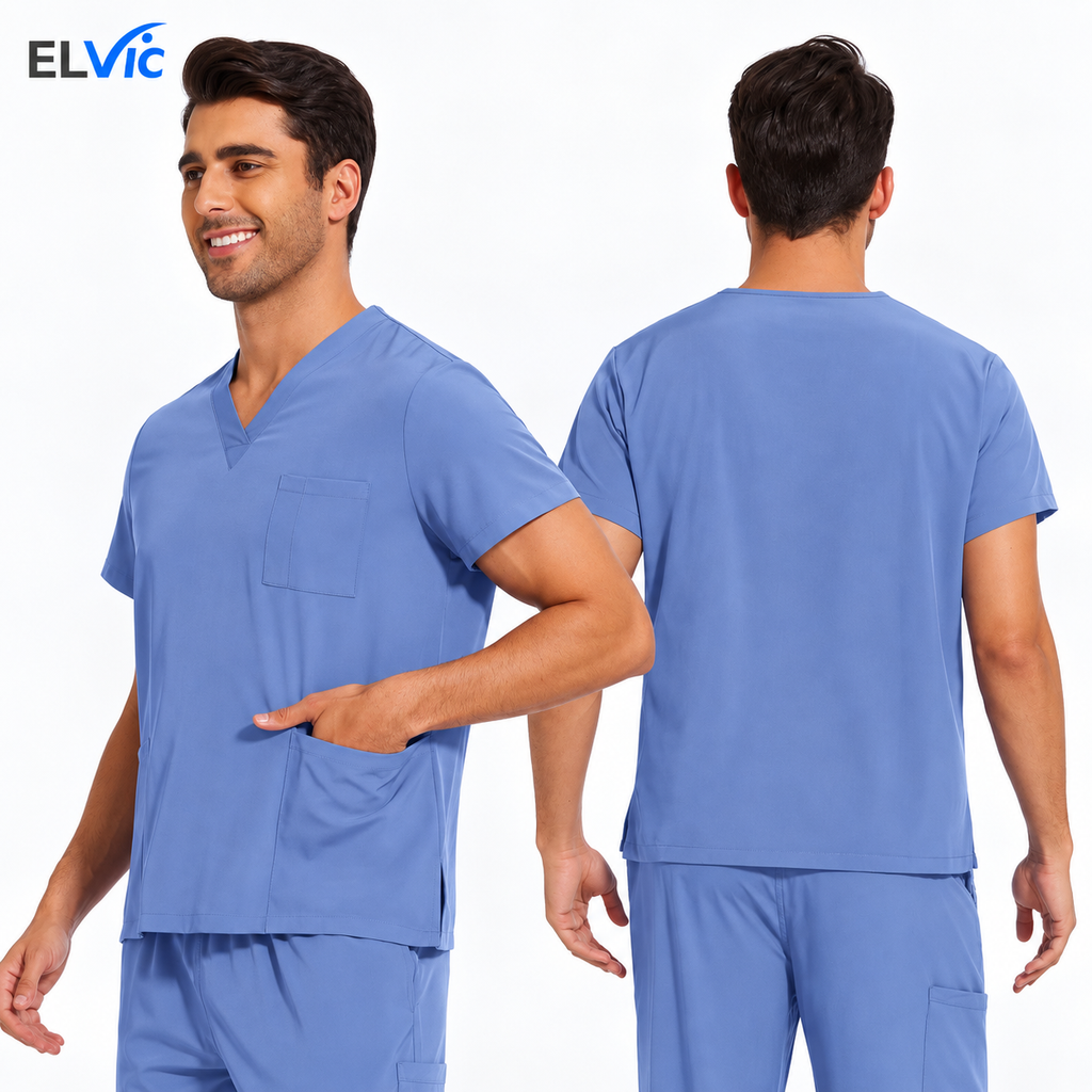 ELVic™ Men's Professional Stretch Medical Scrub Set