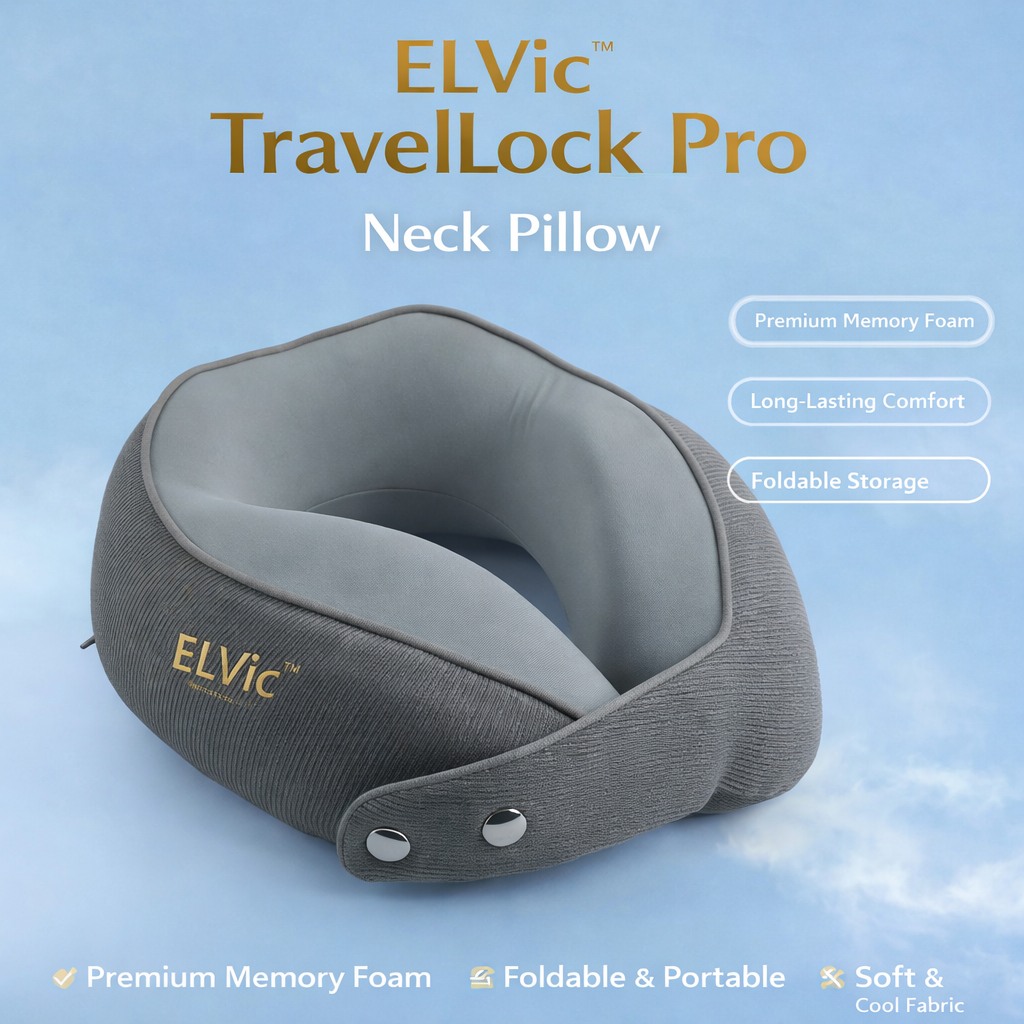 ELVic™ TravelLock Pro Memory Foam Neck Pillow