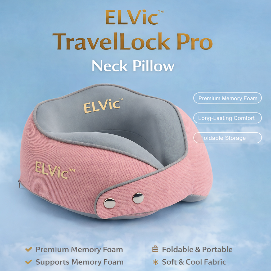 ELVic™ TravelLock Pro Memory Foam Neck Pillow