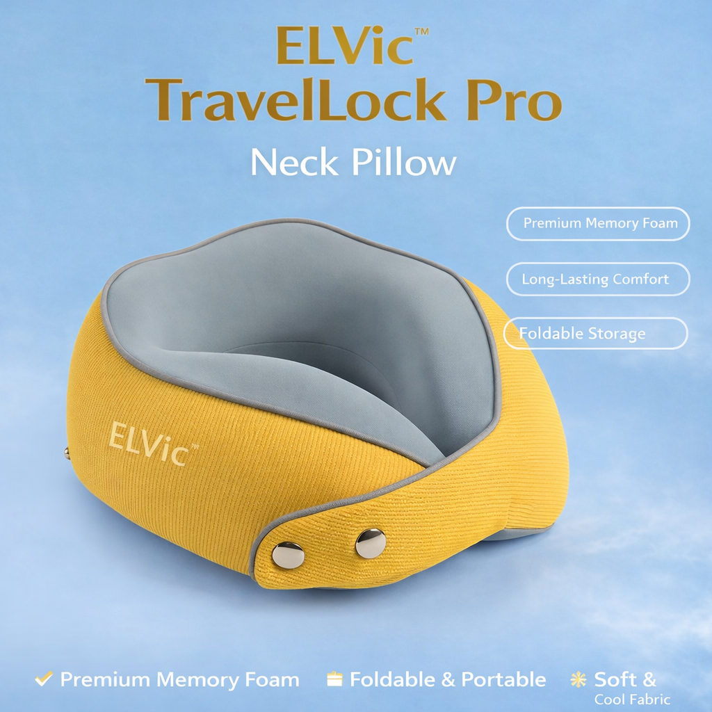 ELVic™ TravelLock Pro Memory Foam Neck Pillow