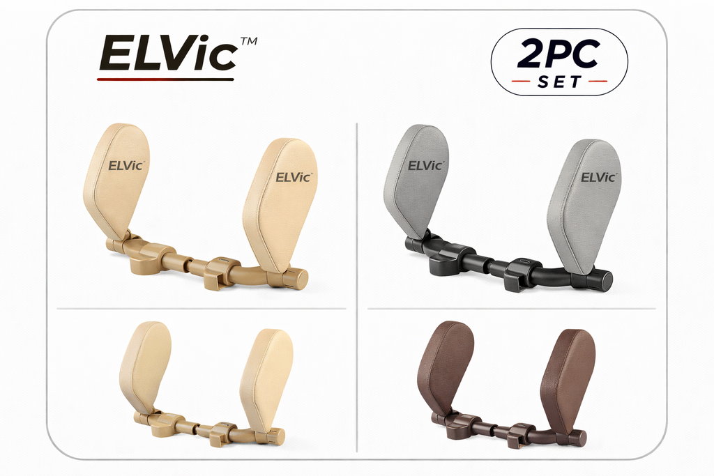 ELVic™ Adjustable Car Neck Support Pillow – Headrest for Driving & Travel Comfort