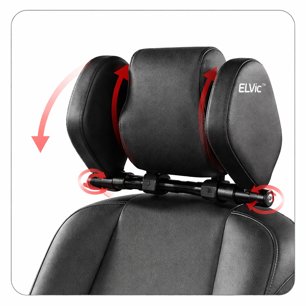 ELVic™ Adjustable Car Neck Support Pillow – Headrest for Driving & Travel Comfort